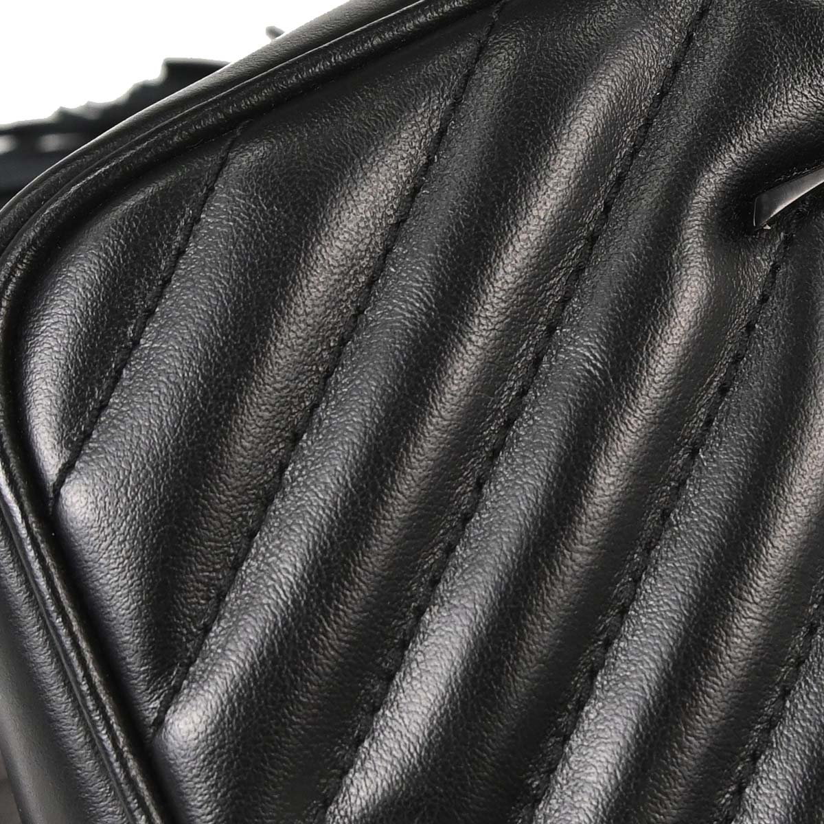 Saint Laurent Black Leather Lou Camera Bum Bag