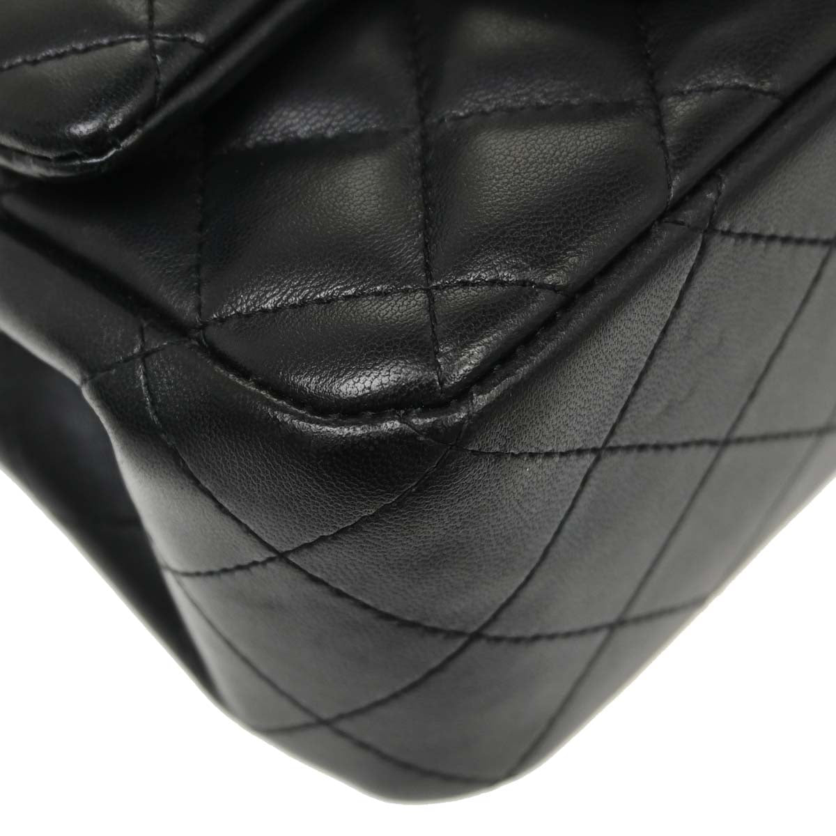 Chanel 2019 Black Lambskin Mini Classic Square Flap Shoulder Bag 17