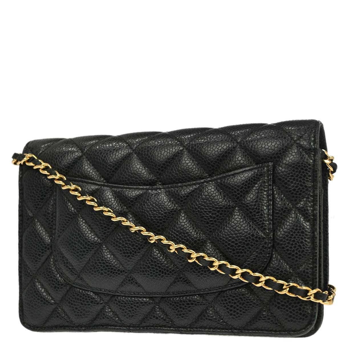 Chanel 2018-2019 Black Caviar Skin Classic WOC Wallet on Chain Bag