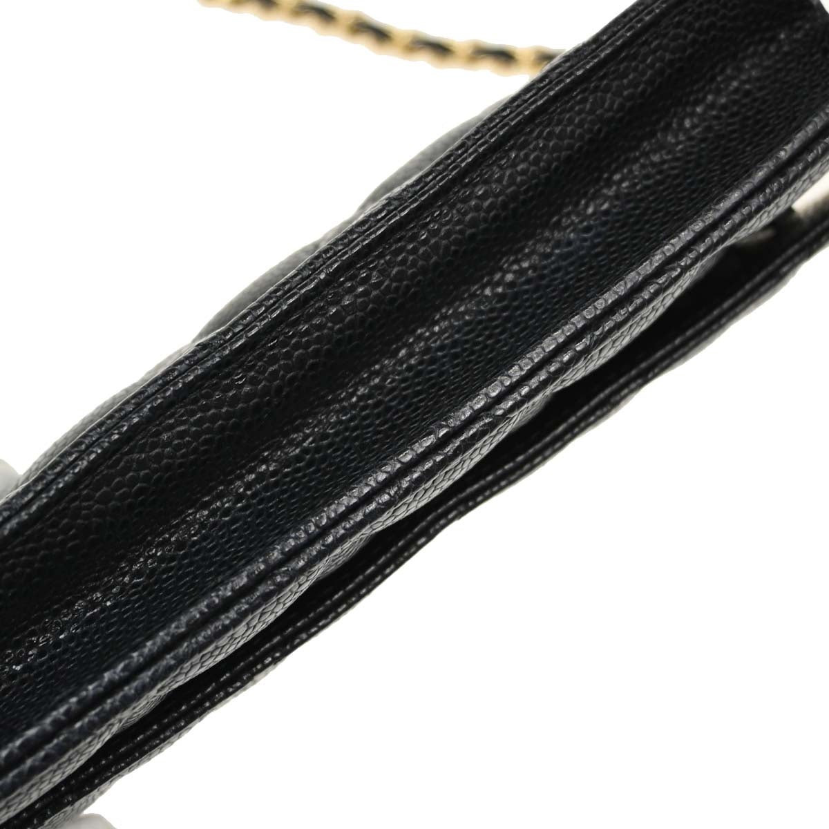 Chanel 2018-2019 Black Caviar Skin Classic WOC Wallet on Chain Bag