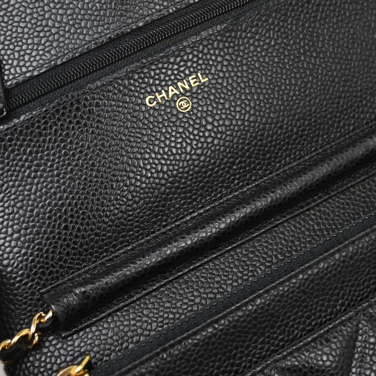 Chanel 2018-2019 Black Caviar Skin Classic WOC Wallet on Chain Bag