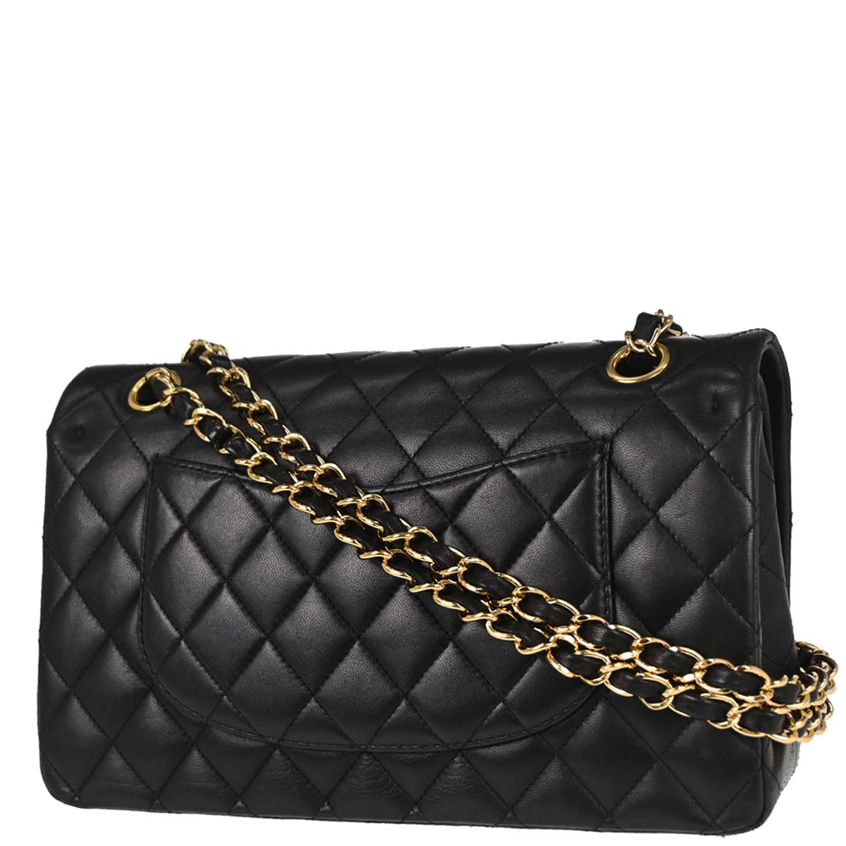 Chanel 2010-2011 Black Lambskin Medium Classic Double Flap Shoulder Bag