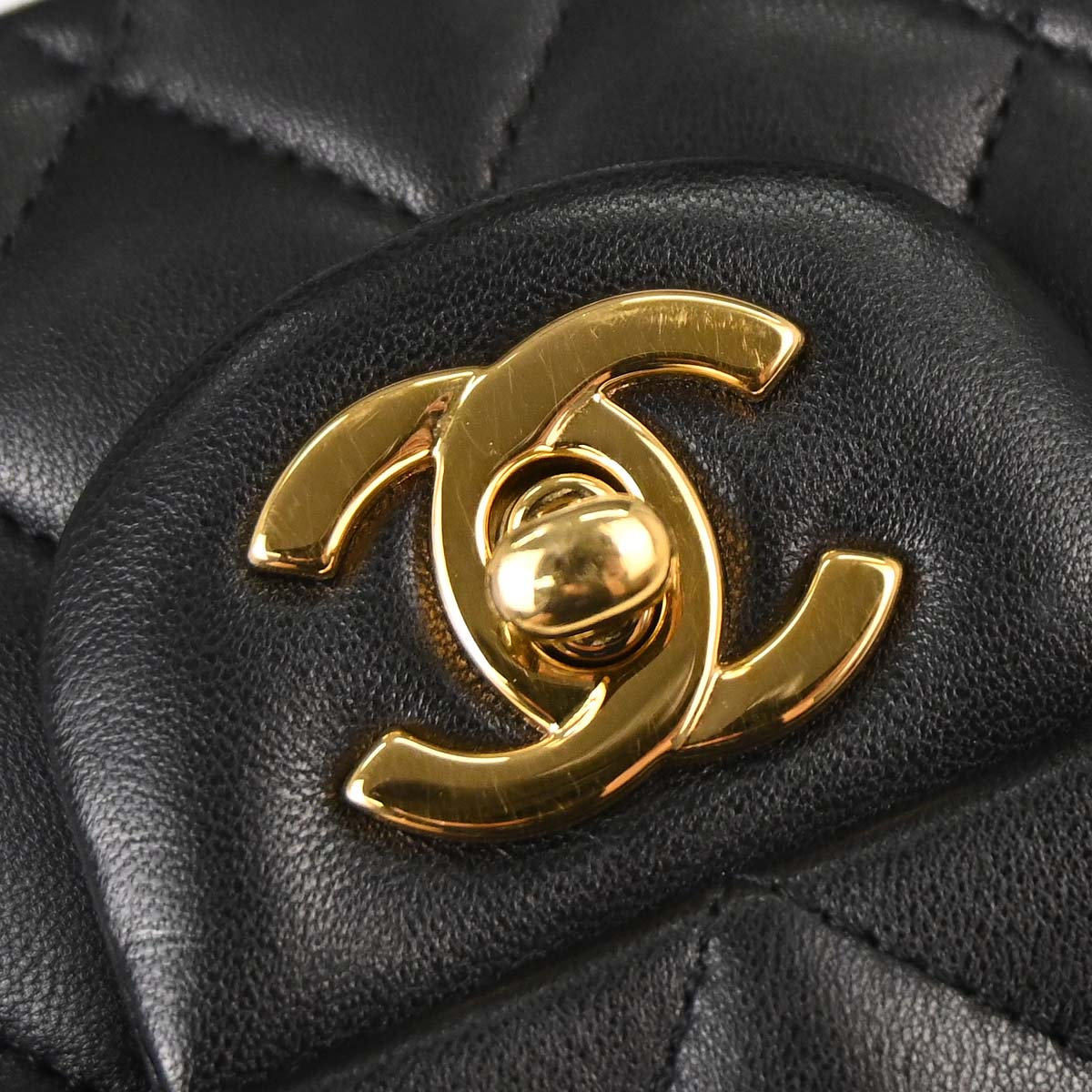 Chanel 2010-2011 Black Lambskin Medium Classic Double Flap Shoulder Bag