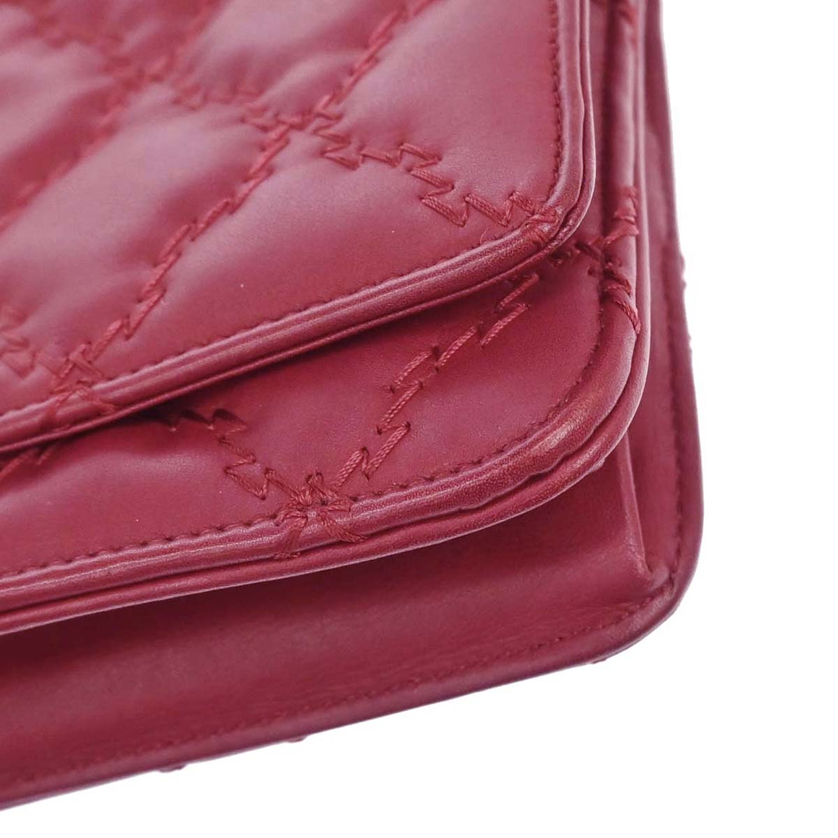 Chanel 2013-2014 Red Calfskin Hamptons WOC Wallet on Chain Bag