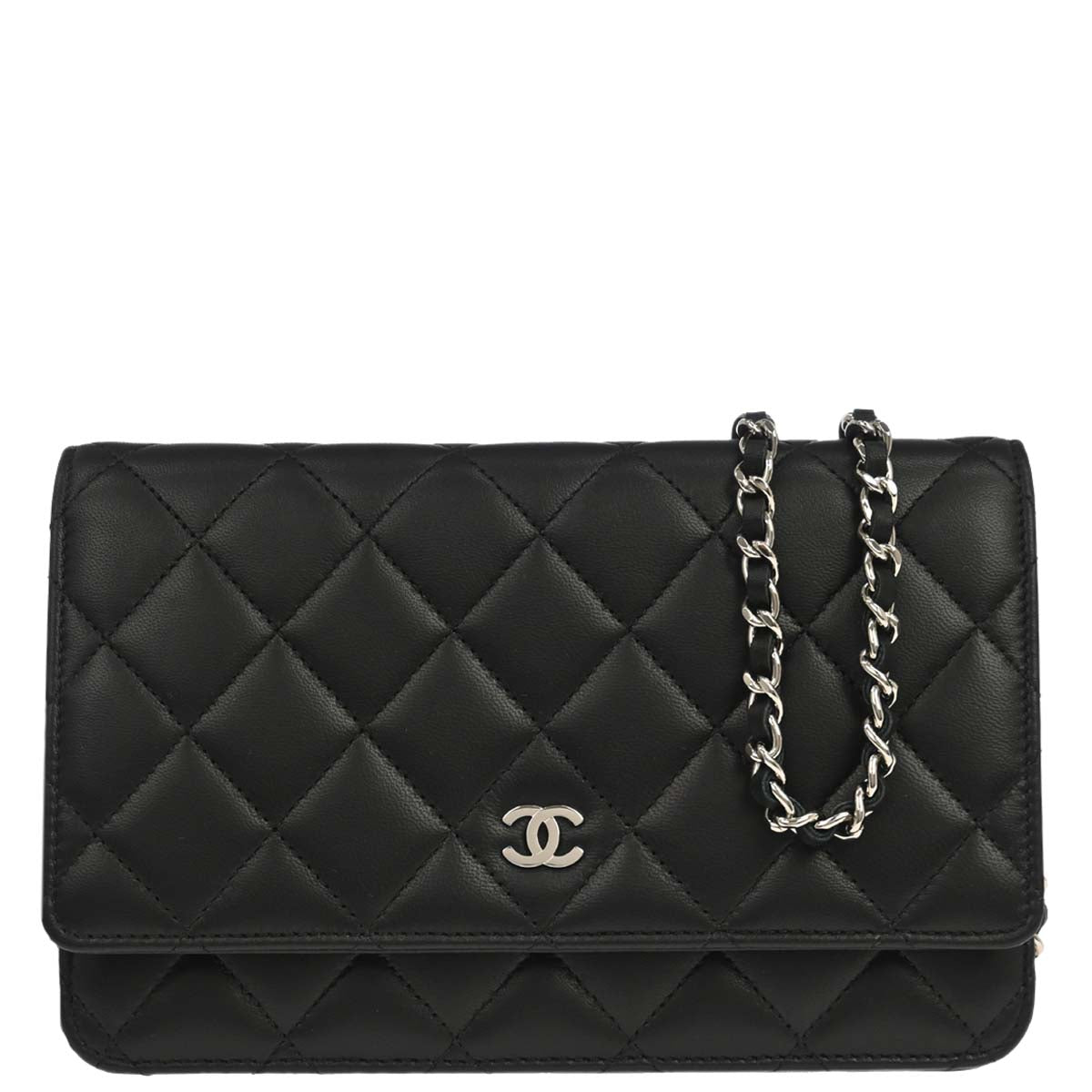 Chanel 2013-2014 Black Lambskin Classic WOC Wallet on Chain Bag
