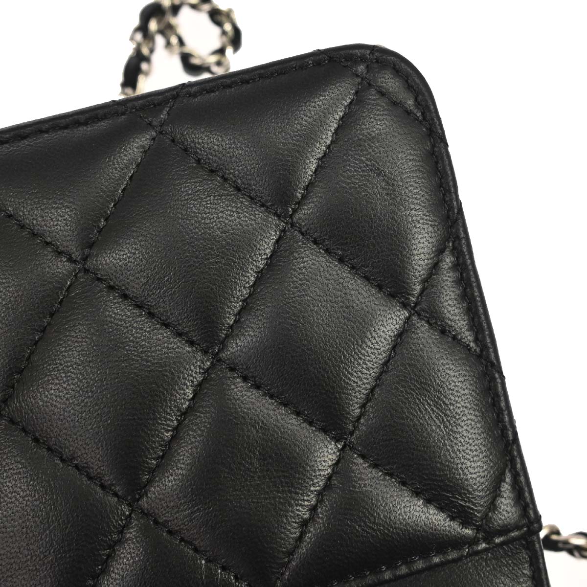 Chanel 2013-2014 Black Lambskin Classic WOC Wallet on Chain Bag
