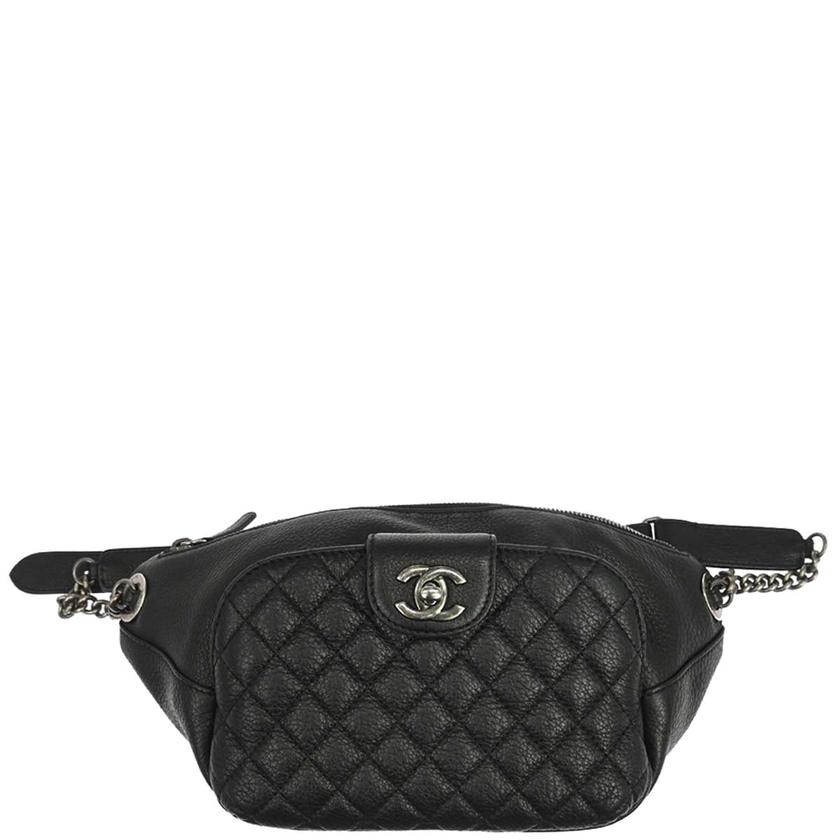 Chanel 2016-2017 Black Calfskin Waist Bum Bag