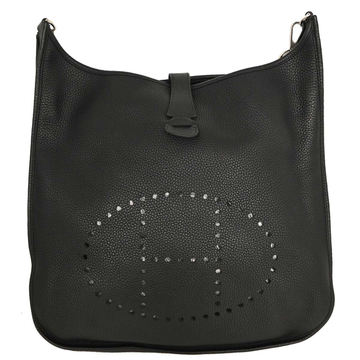 Hermes 2010 Black Taurillon Clemence Evelyne 3 41 TGM Shoulder Bag
