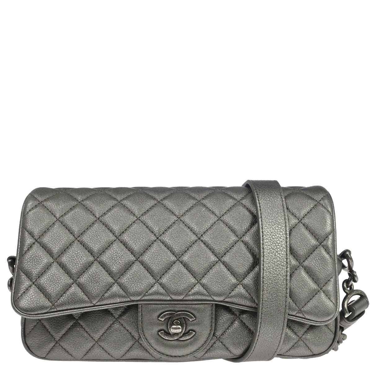 Chanel 2016-2017 Silver Lambskin Casual Rock Shoulder Bag