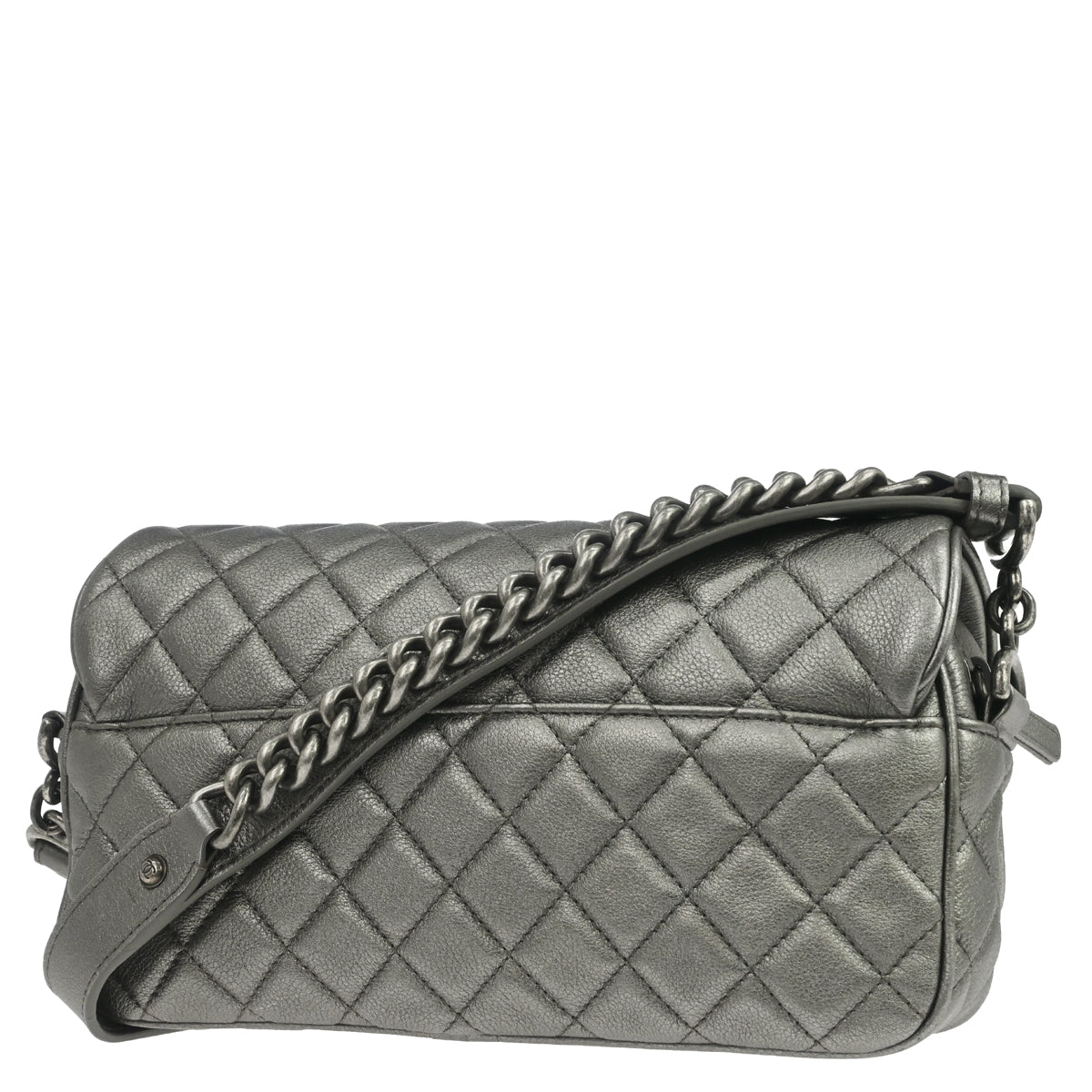 Chanel 2016-2017 Silver Lambskin Casual Rock Shoulder Bag