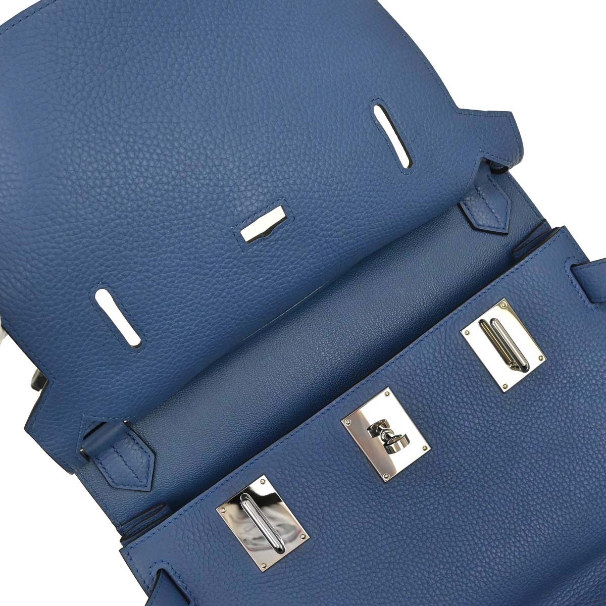 Hermes Blue Agate Taurillon Clemence Jypsiere 31 Shoulder Bag