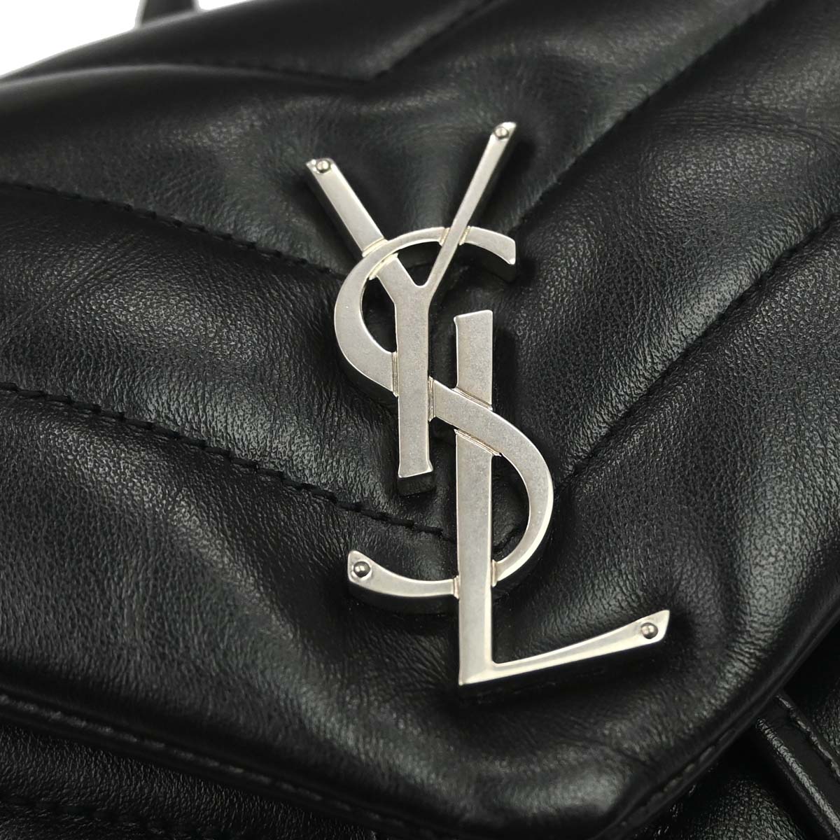 Saint Laurent Black Leather Loulou Backpack