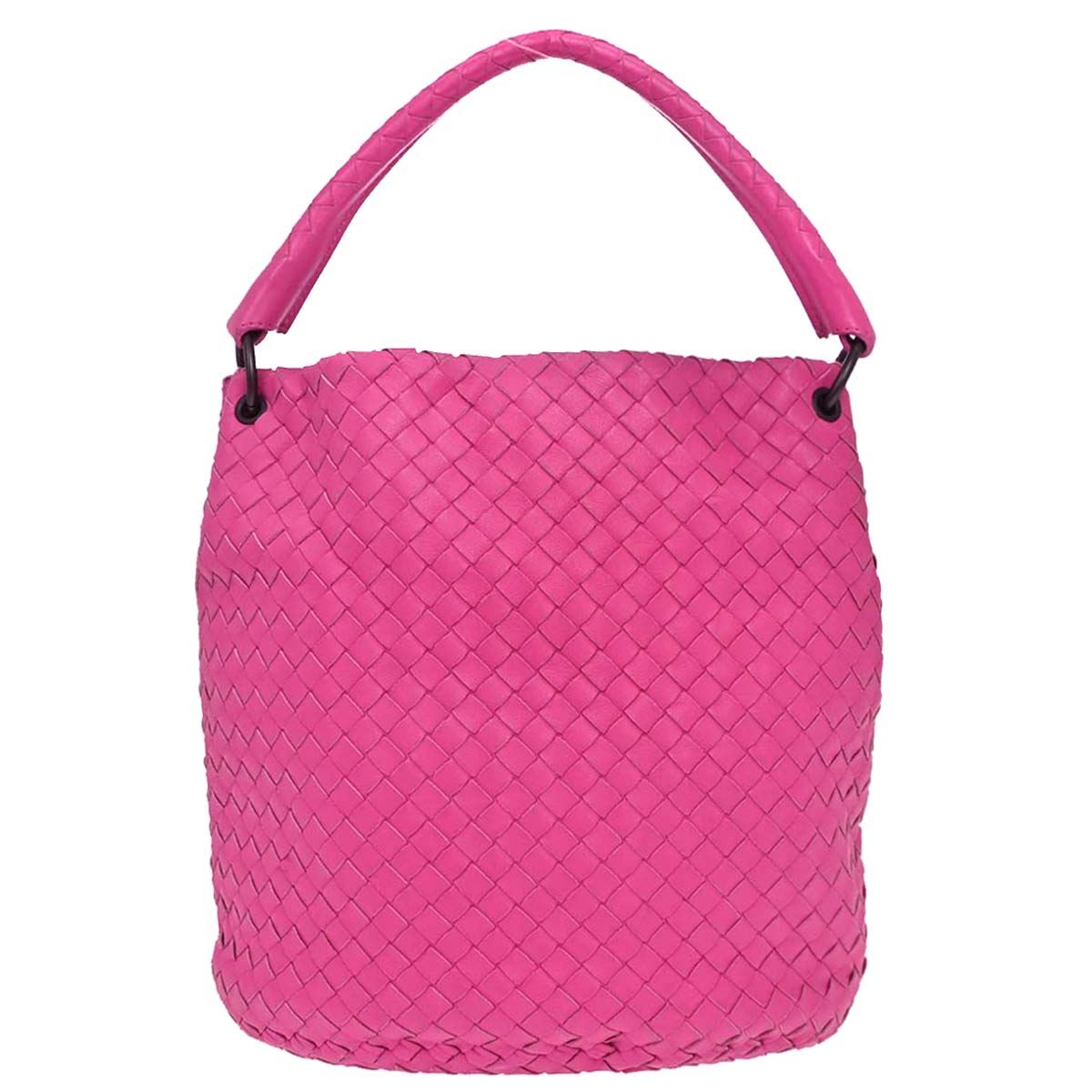 Bottega Veneta Pink Lambskin Intrecciato Handbag