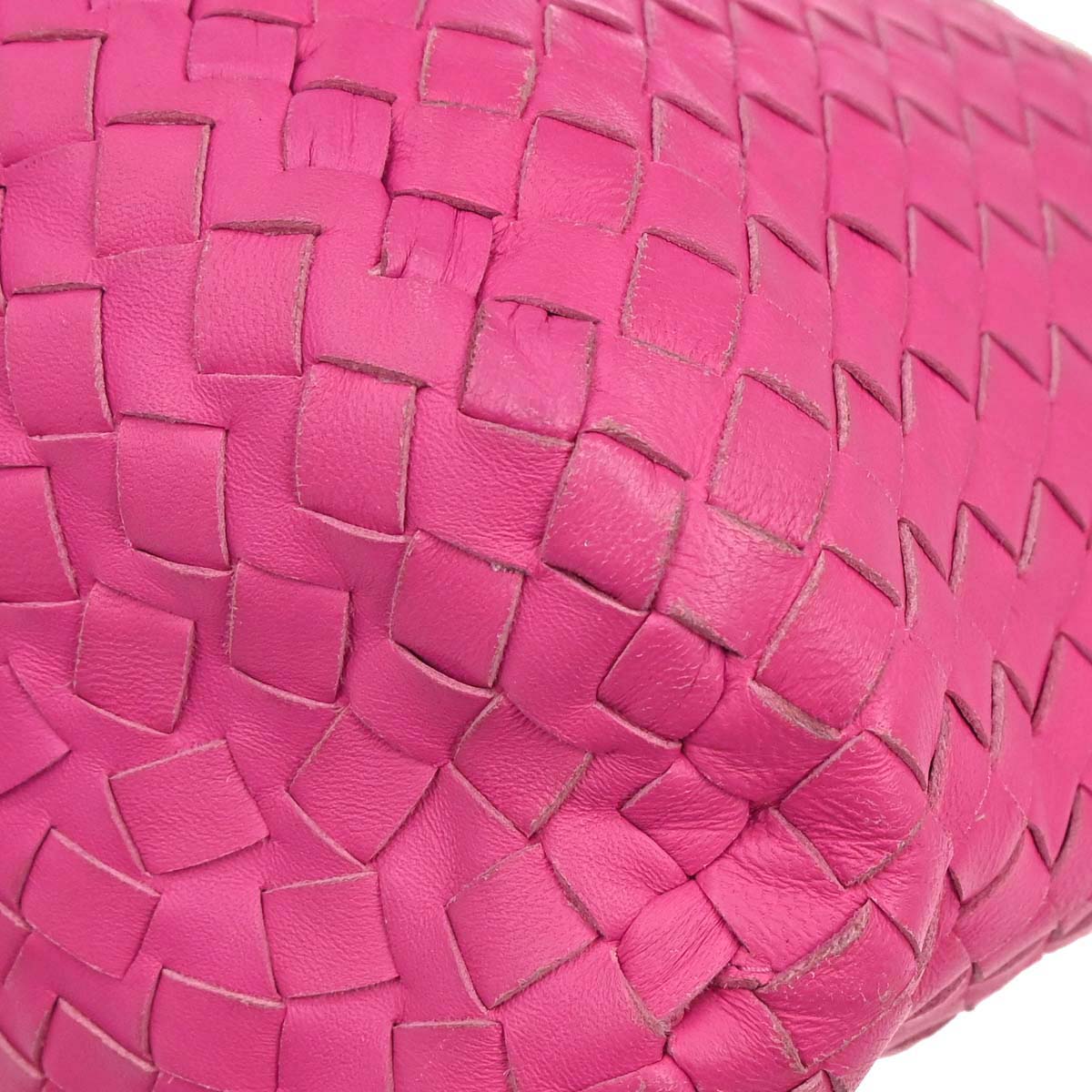 Bottega Veneta Pink Lambskin Intrecciato Handbag