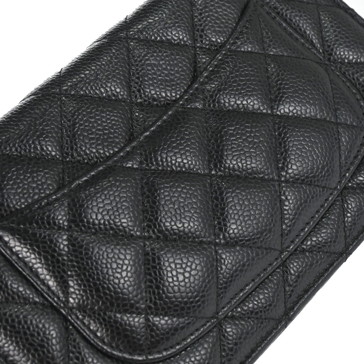 Chanel 2019 Black Caviar Skin Classic WOC Wallet on Chain Bag