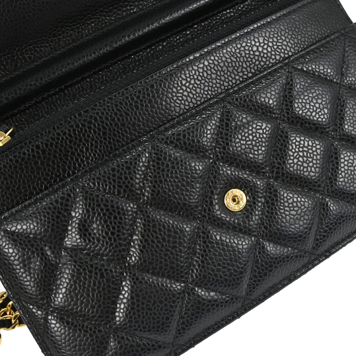 Chanel 2019 Black Caviar Skin Classic WOC Wallet on Chain Bag