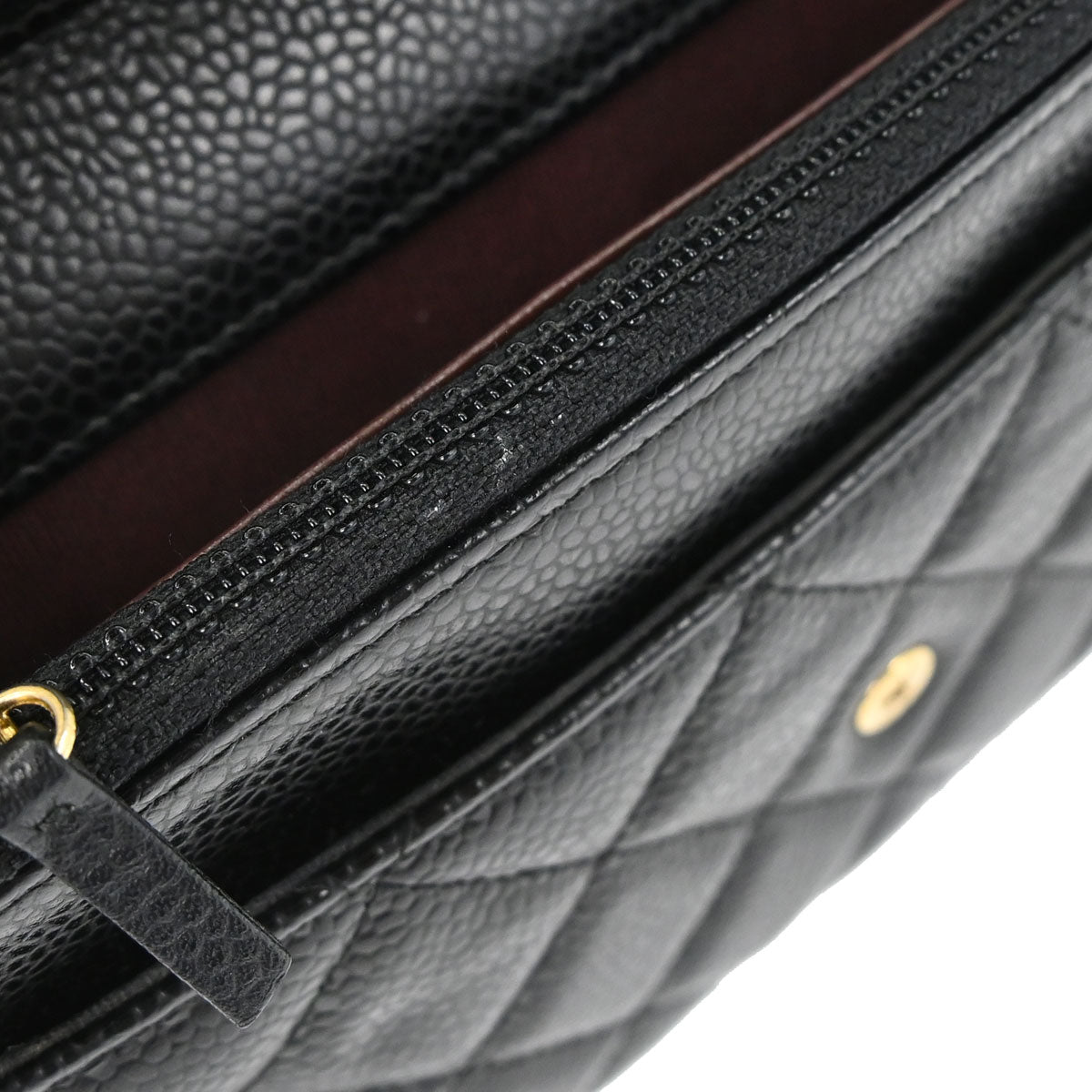 Chanel 2019 Black Caviar Skin Classic WOC Wallet on Chain Bag