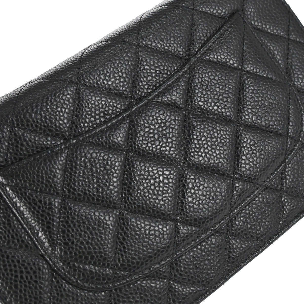 Chanel 2017 Black Caviar Skin Classic WOC Wallet on Chain Bag