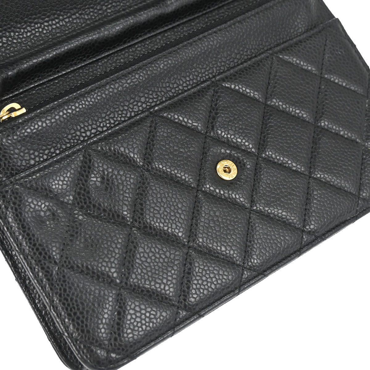 Chanel 2017 Black Caviar Skin Classic WOC Wallet on Chain Bag