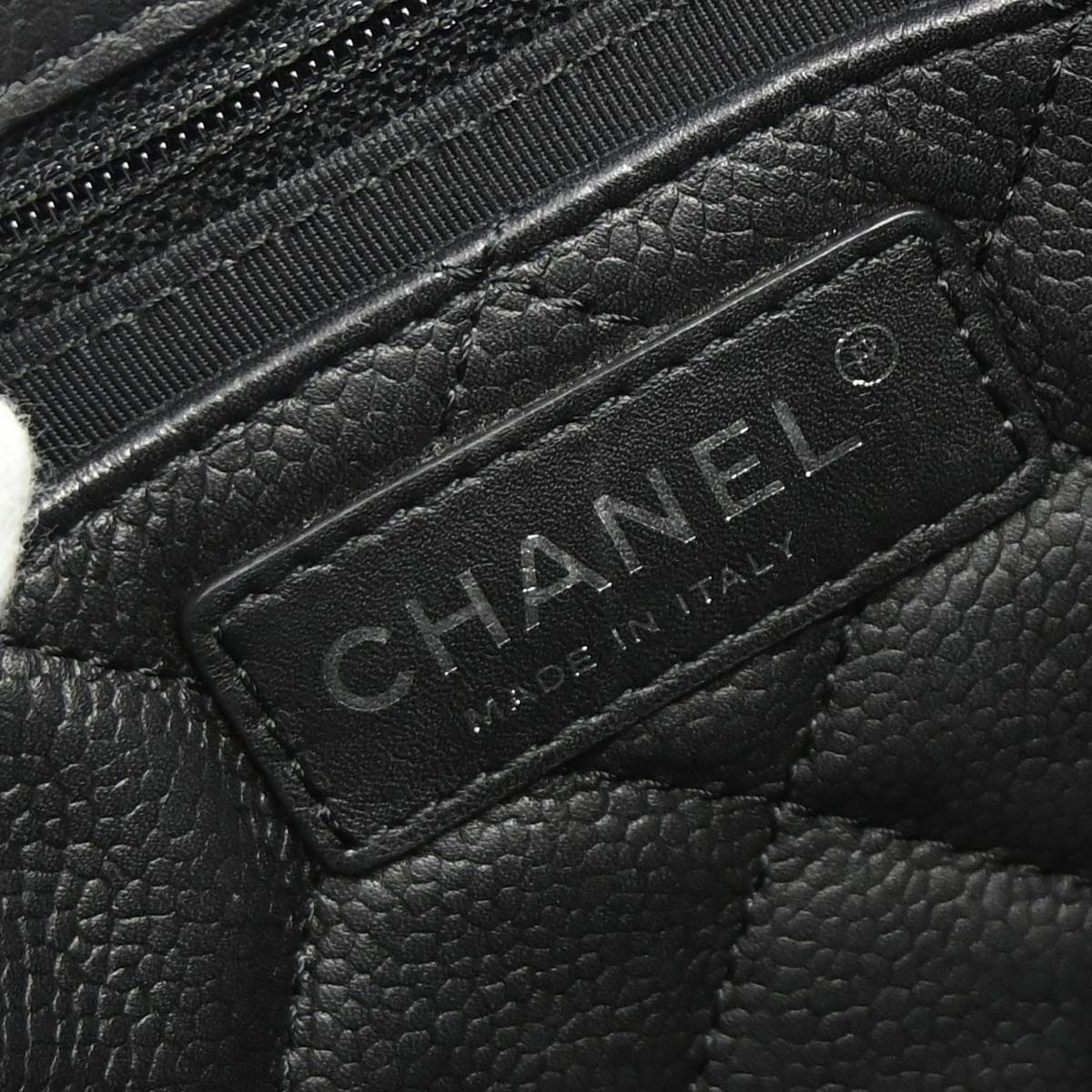 Chanel 2017 Black Caviar Skin CC Box Shopping Tote 2way Shoulder Handbag