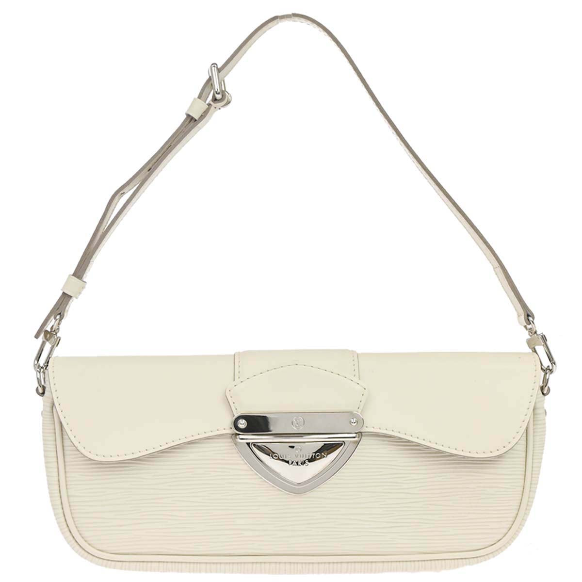 Louis Vuitton 2011 White Epi Pochette Montaigne Handbag M5929J