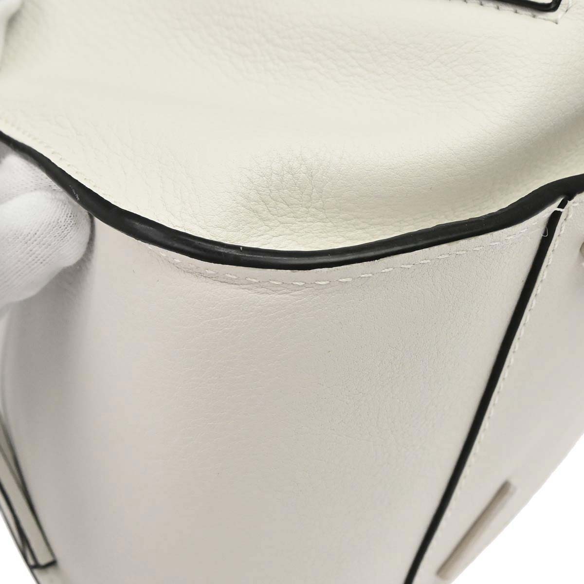 Loewe White Calfskin Hammock 2way Shoulder Tote Handbag