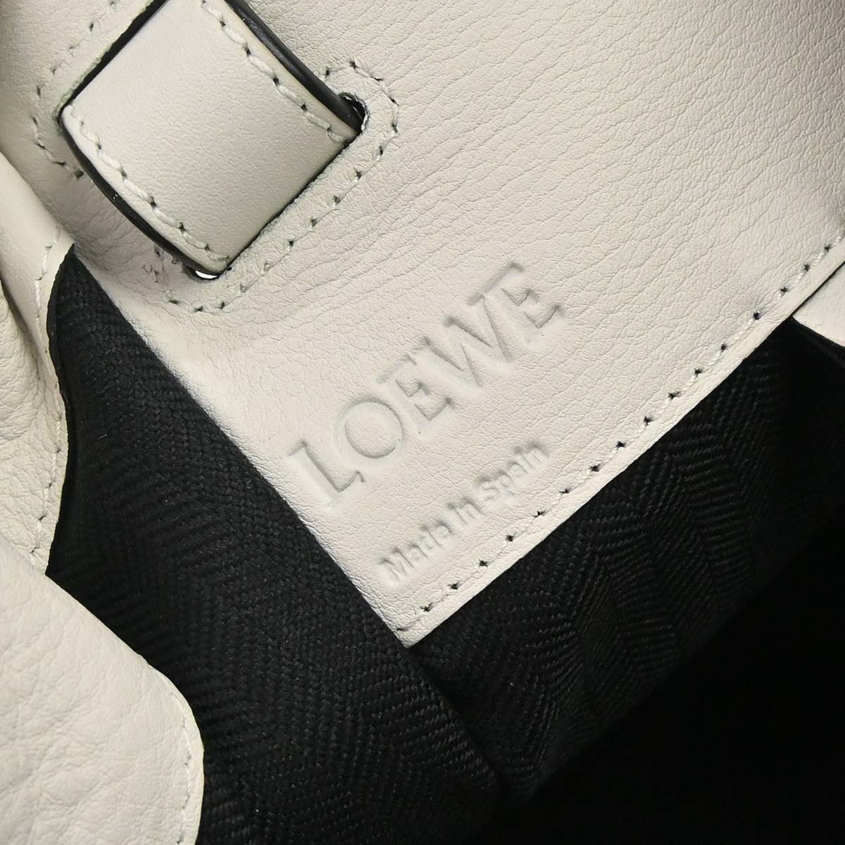 Loewe White Calfskin Hammock 2way Shoulder Tote Handbag