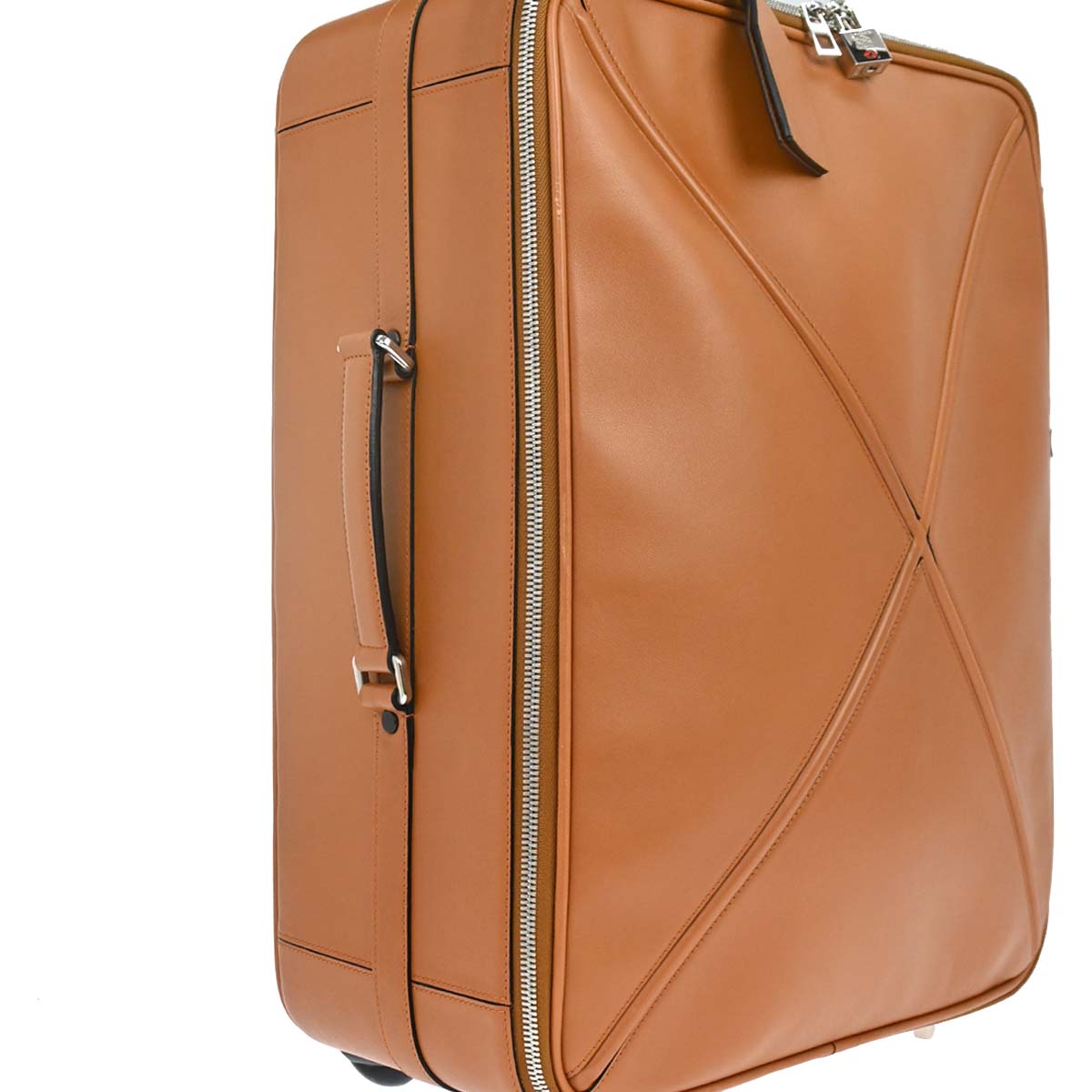 Loewe Brown Leather Cross Trolley Carry-On Rolling Luggage