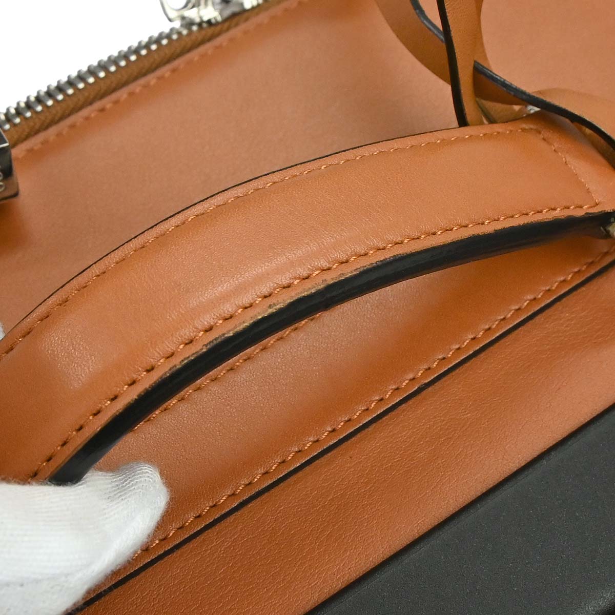 Loewe Brown Leather Cross Trolley Carry-On Rolling Luggage