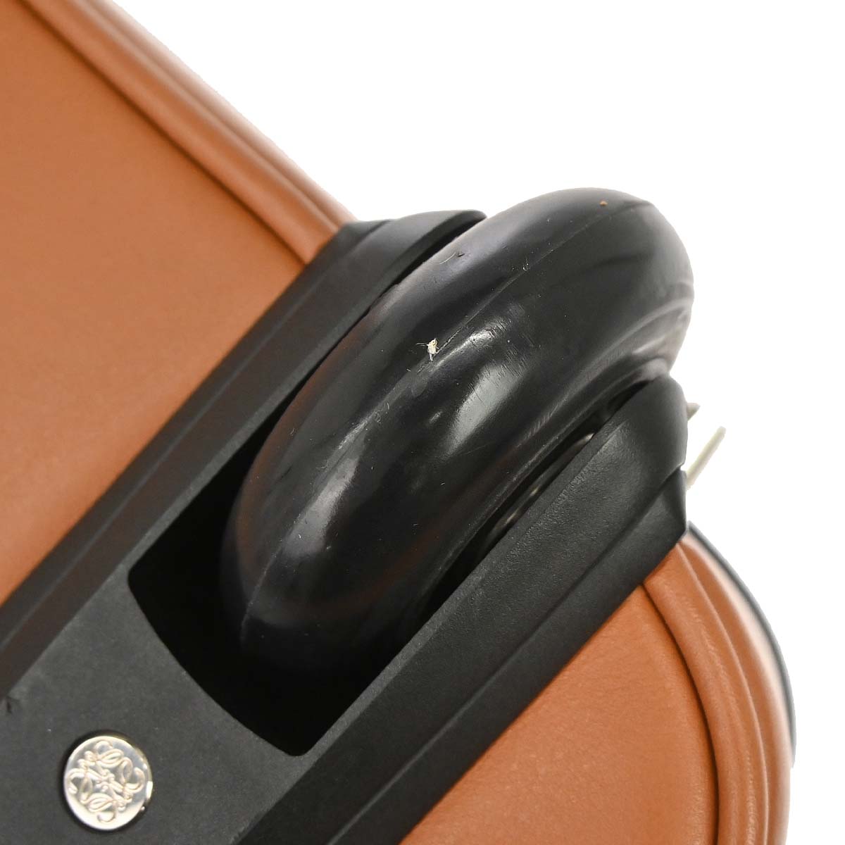 Loewe Brown Leather Cross Trolley Carry-On Rolling Luggage
