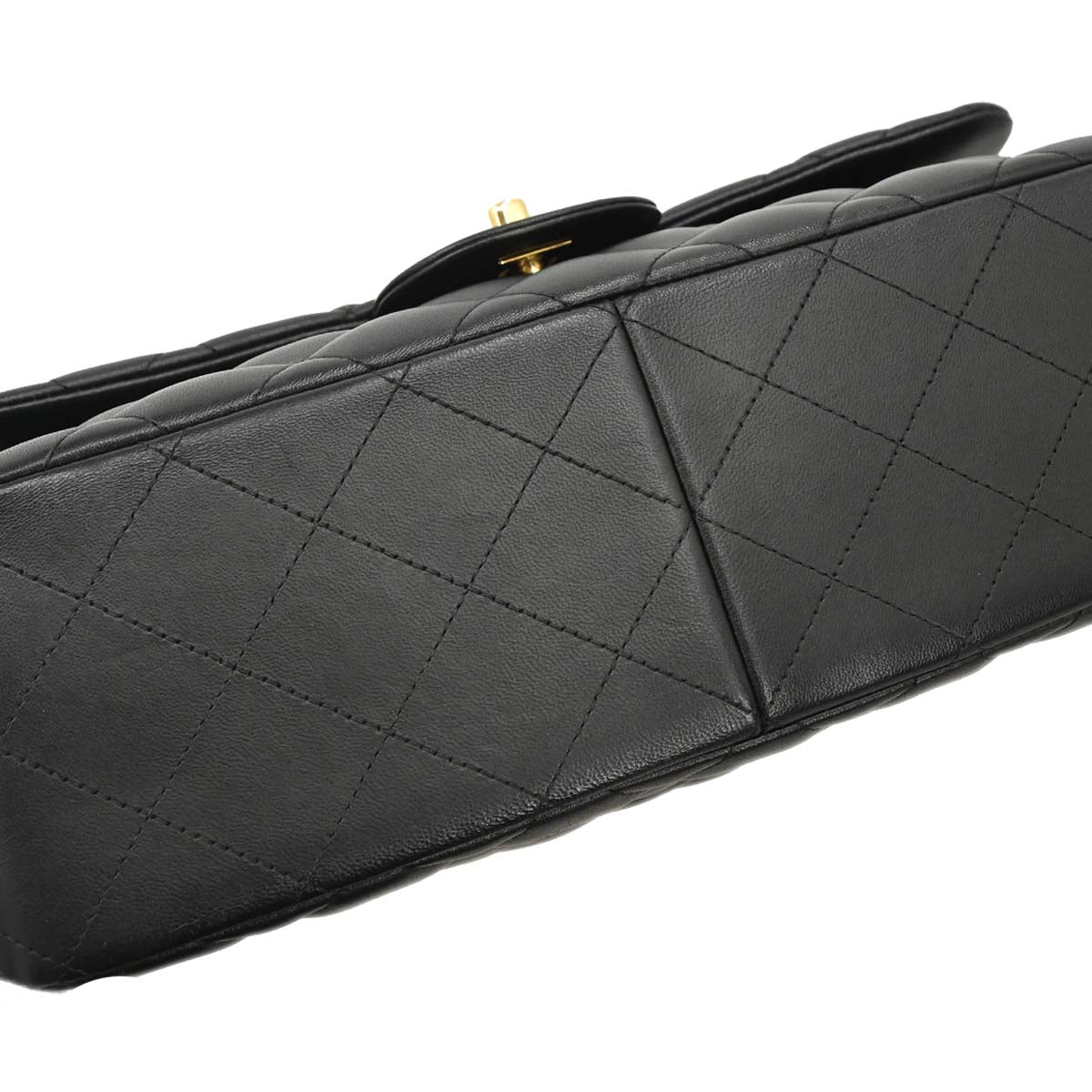 Chanel Black Lambskin Jumbo Classic Double Flap Shoulder Bag