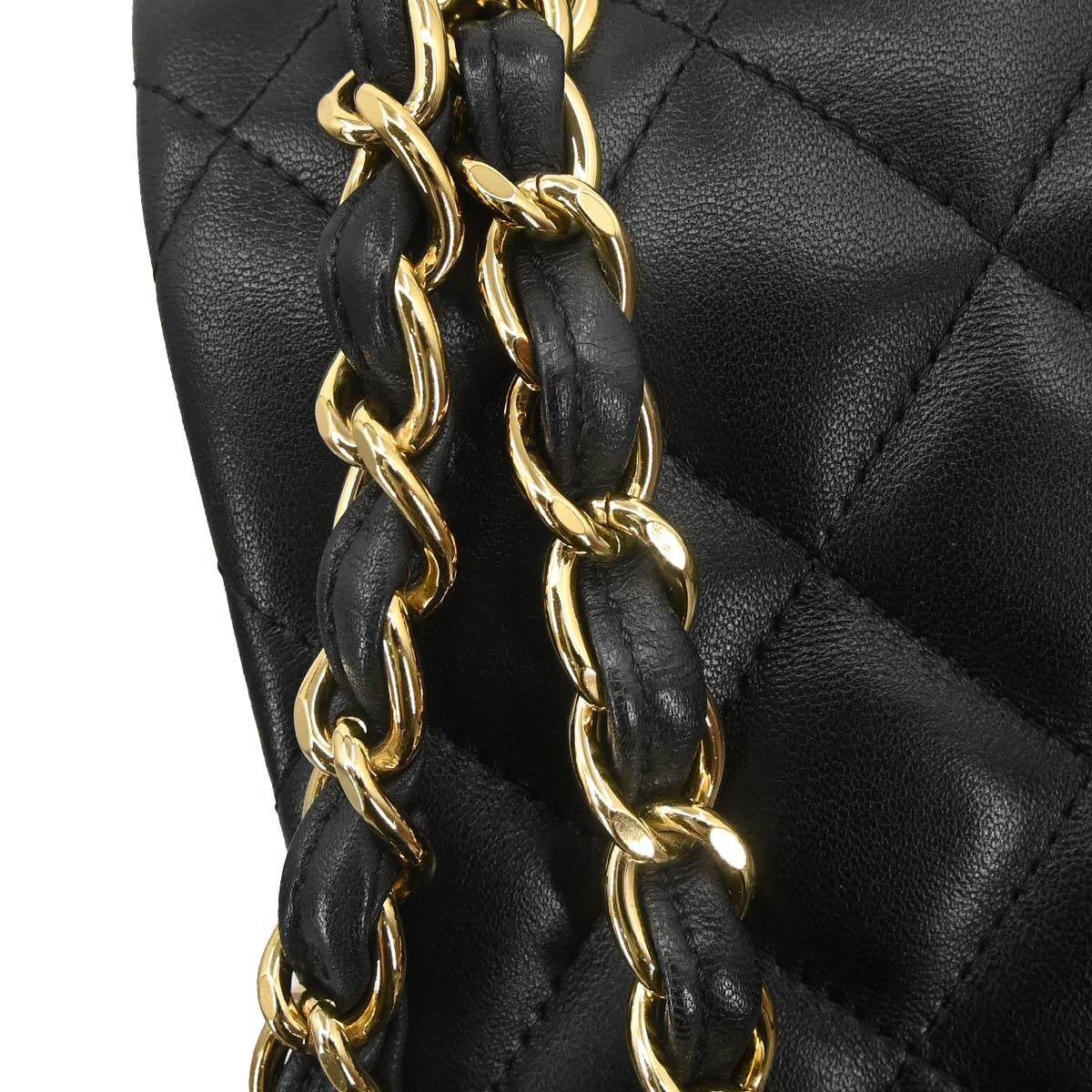 Chanel Black Lambskin Jumbo Classic Double Flap Shoulder Bag