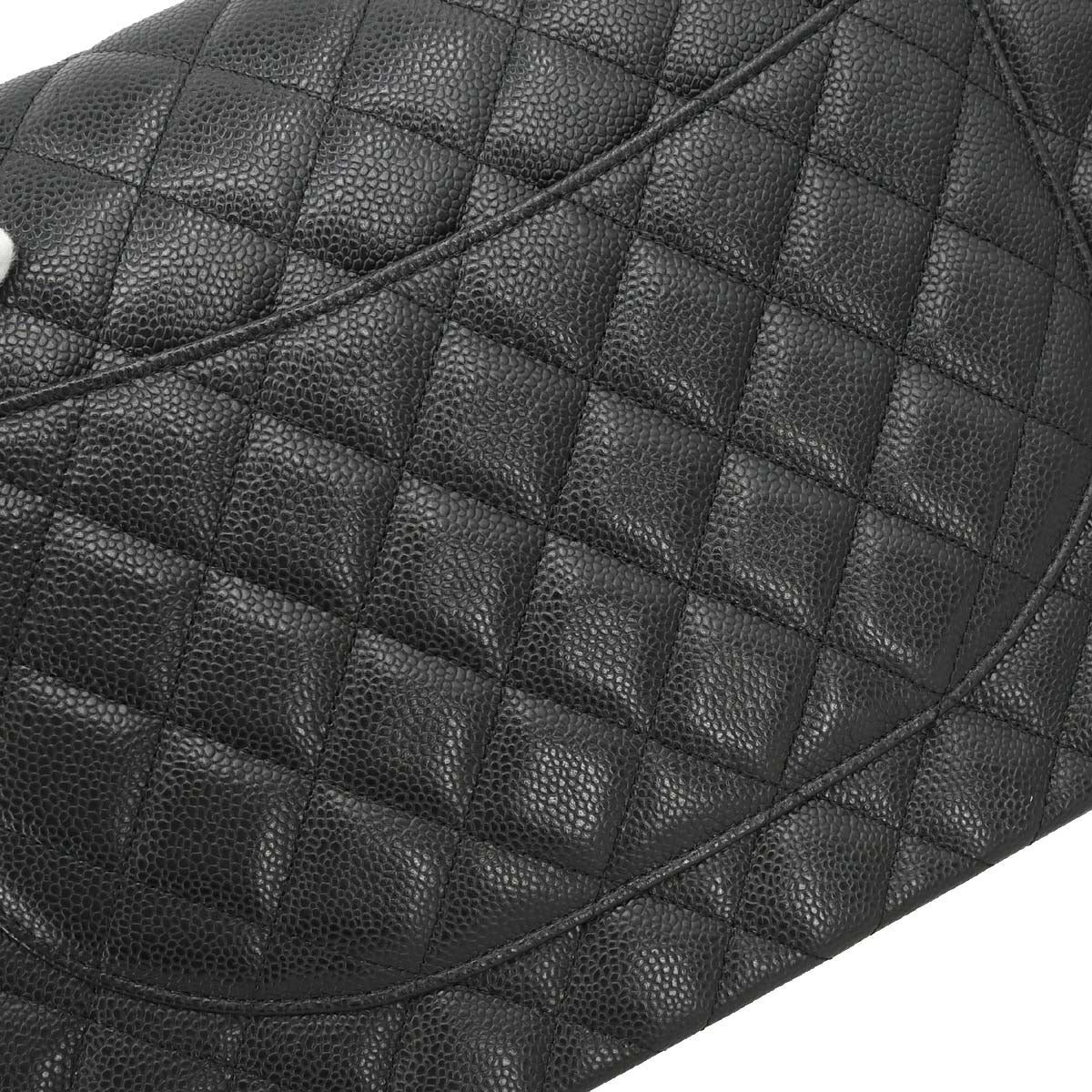 Chanel Black Caviar Skin Maxi Classic Double Flap Shoulder Bag