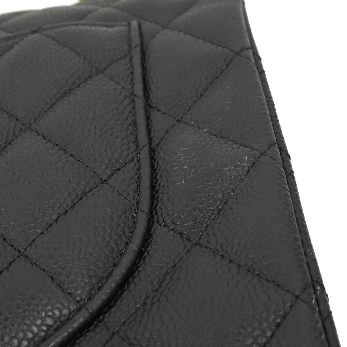 Chanel Black Caviar Skin Maxi Classic Double Flap Shoulder Bag