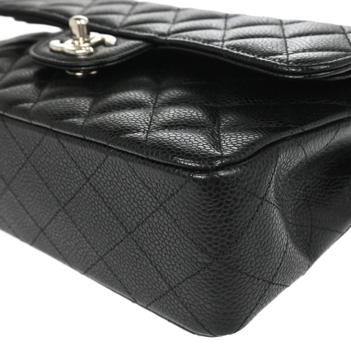Chanel Black Caviar Skin Small Classic Double Flap Shoulder Bag