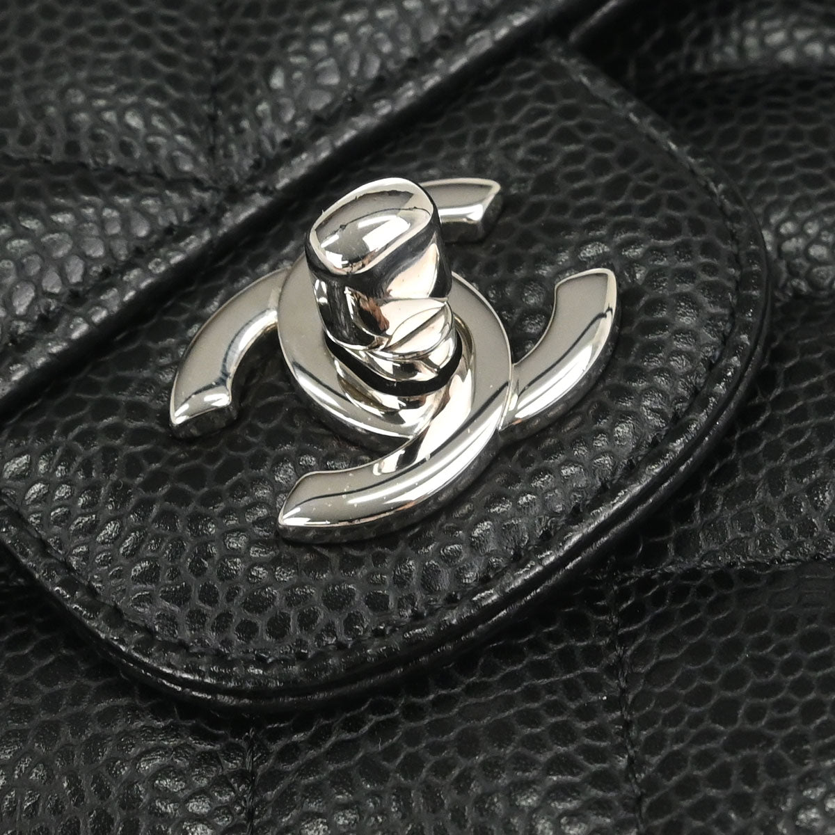 Chanel Black Caviar Skin Small Classic Double Flap Shoulder Bag