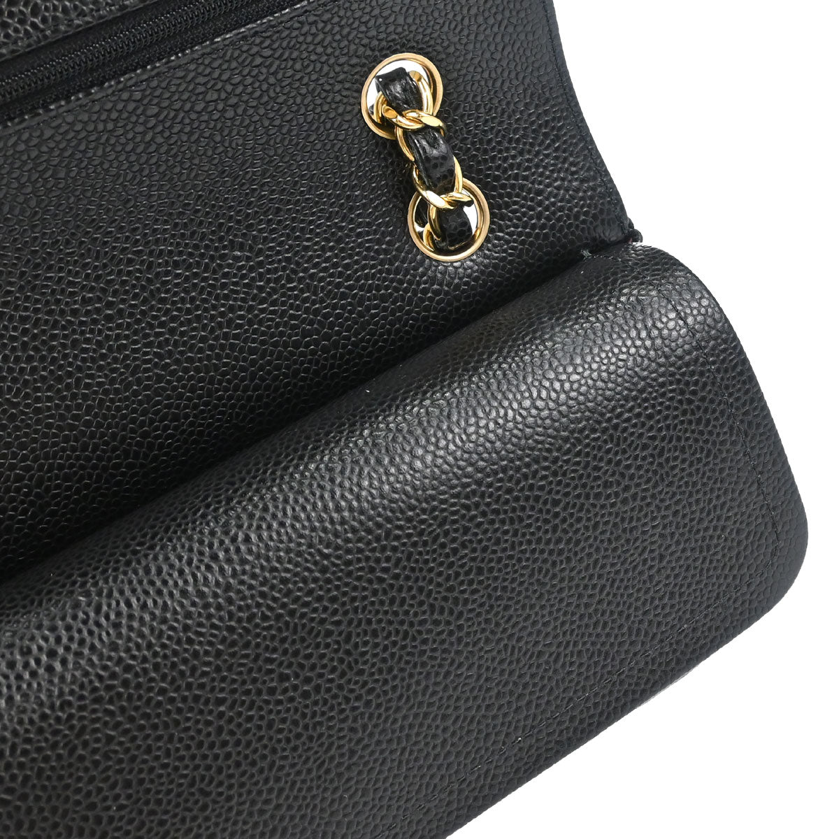 Chanel Black Caviar Skin Small Classic Double Flap Shoulder Bag