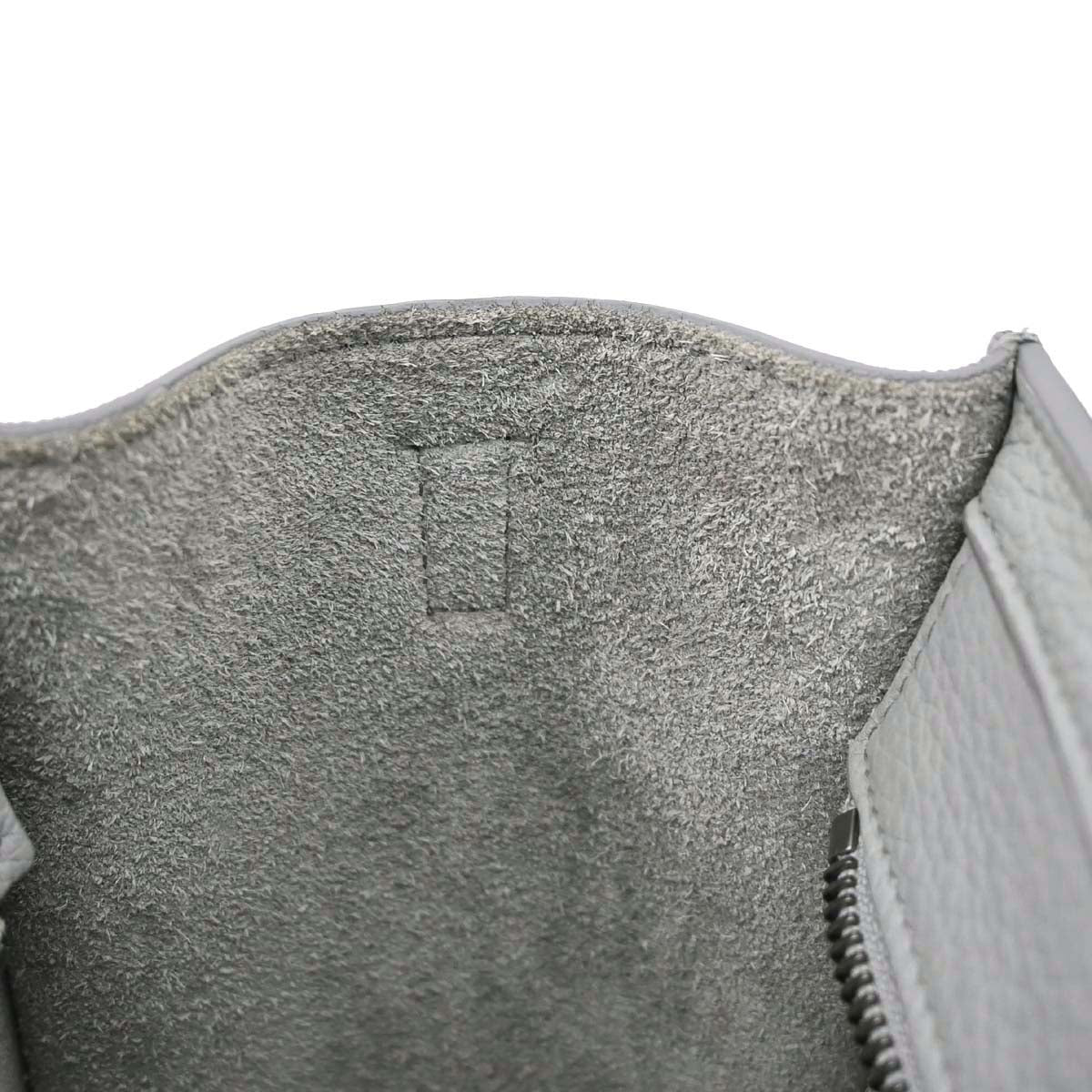 Celine Gray Leather Nano Luggage 2way Shoulder Tote Handbag