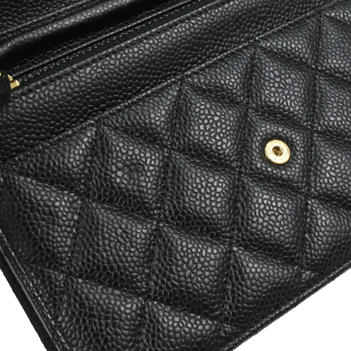 Chanel Black Caviar Skin Classic WOC Wallet on Chain Shoulder Bag