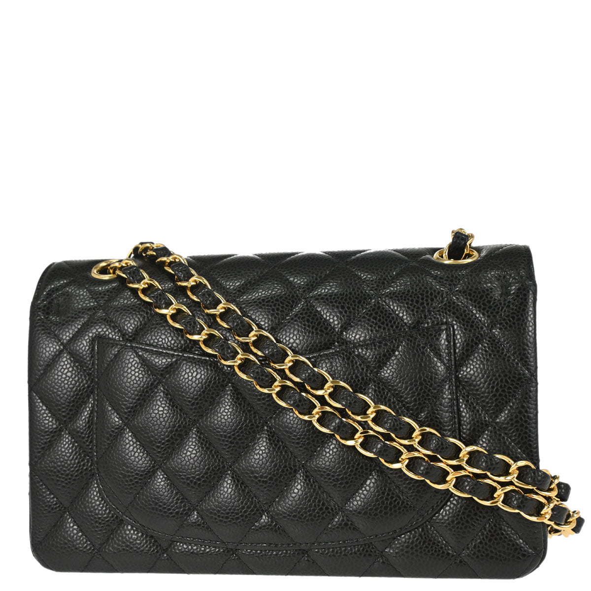 Chanel 2019 Black Caviar Skin Small Classic Double Flap Shoulder Bag