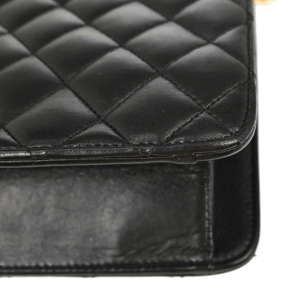 Chanel Black Lambskin Turnlock Medium Half Flap Shoulder Bag