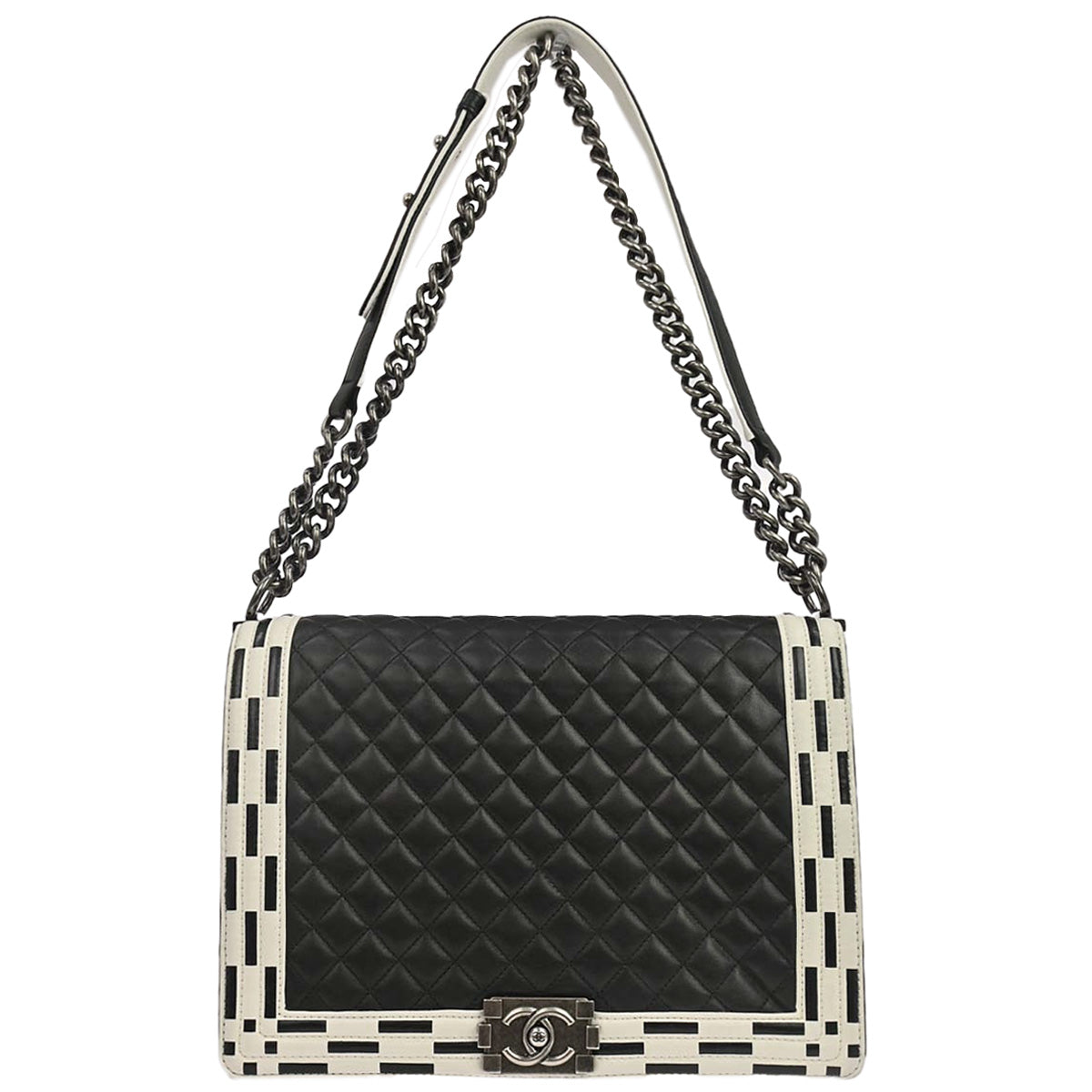 Boy Chanel 2014 Black Lambskin Large Shoulder Bag