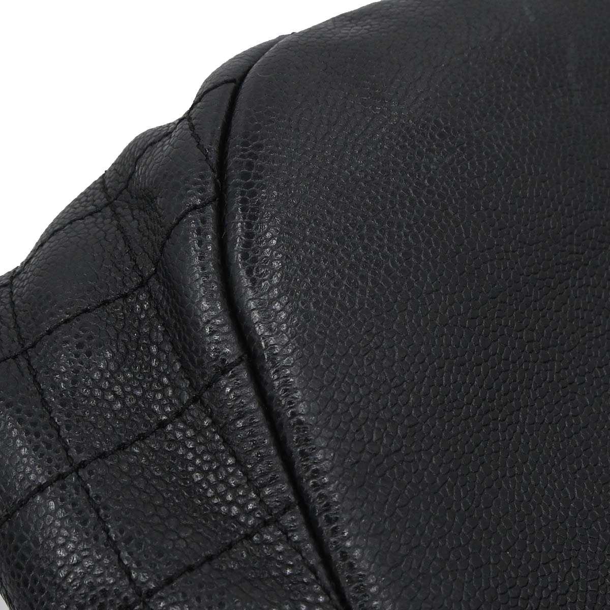 Chanel Black Caviar Skin Half Moon Flap Shoulder Bag
