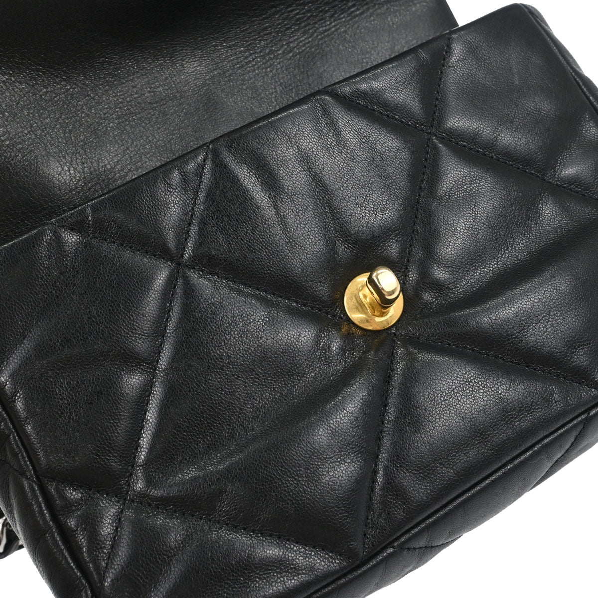 Chanel Black Lambskin Dix-neuf 19 Flap 2way Shoulder Handbag