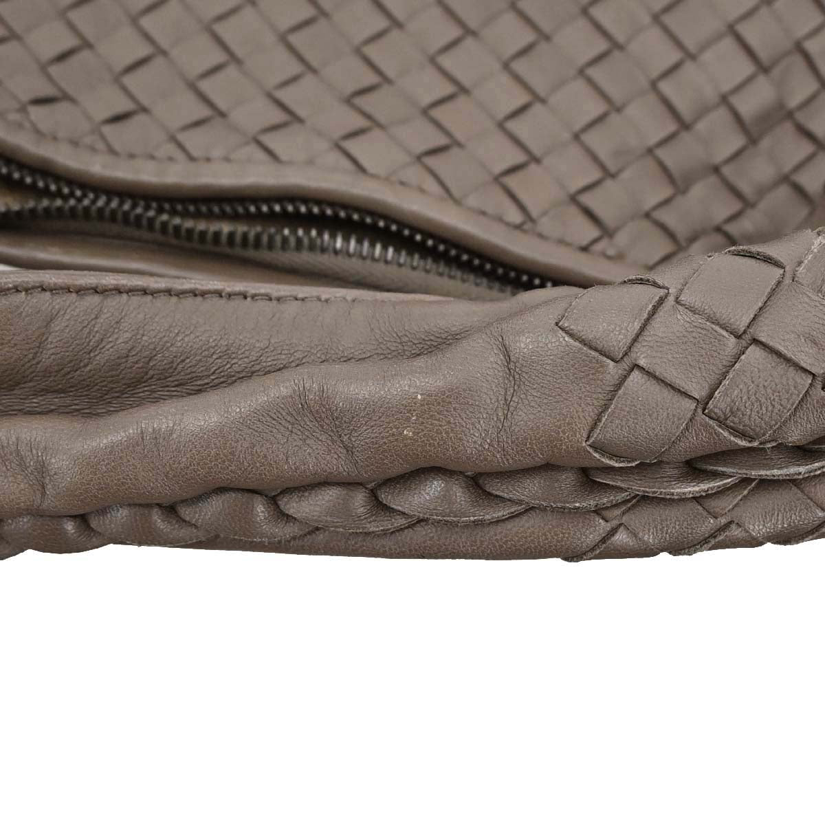 Bottega Veneta Brown Lambskin Intrecciato Hobo Handbag