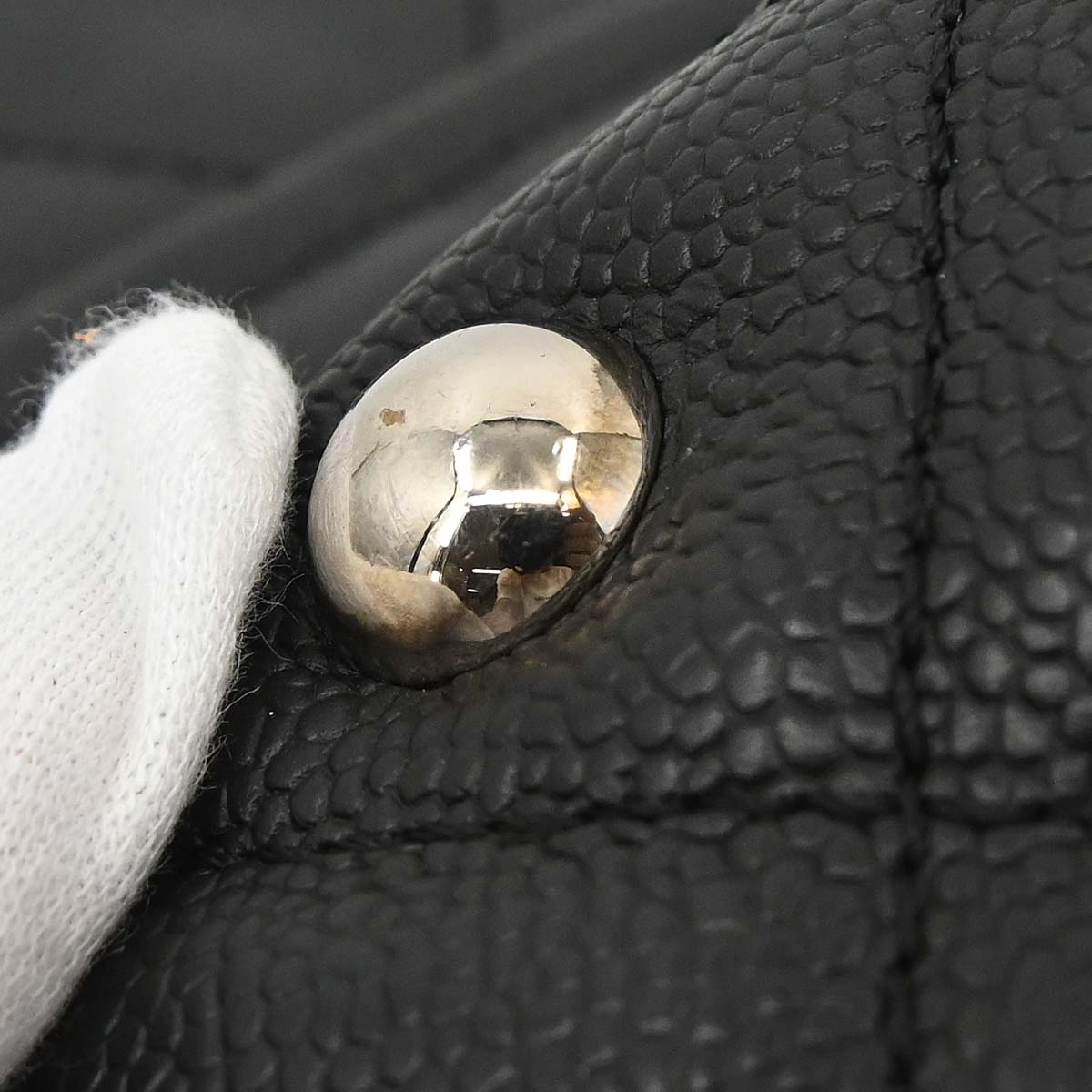 Chanel 2012 Black Caviar Skin Timeless CC Chain Tote Bag