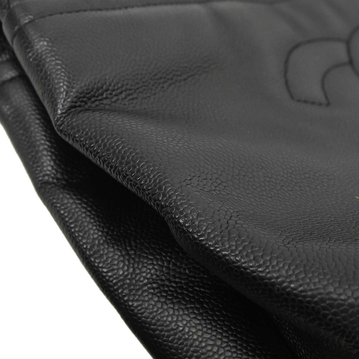 Chanel 2012 Black Caviar Skin Timeless CC Chain Tote Bag