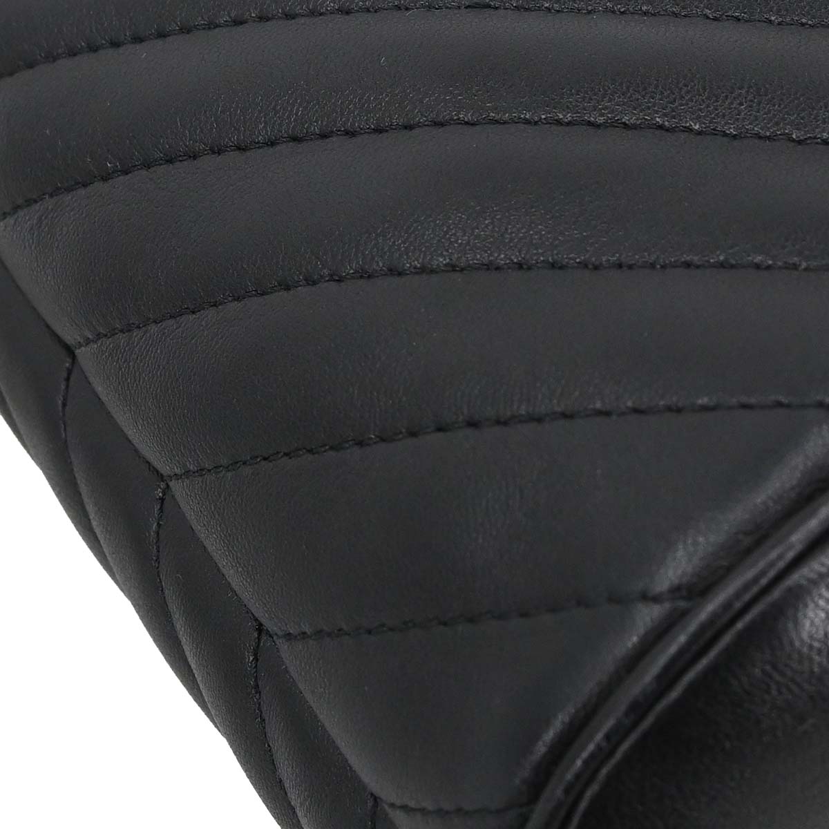 Chanel Black Lambskin Chevron Handle with Chic Bucket 2way Shoulder Handbag
