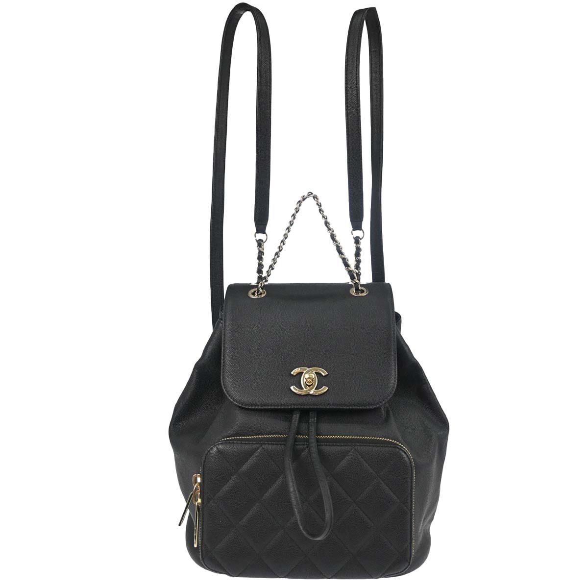 Chanel Black Caviar Skin Business Affinity Backpack
