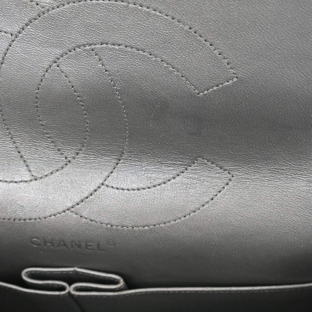 Chanel Silver Calfskin 2.55 Jumbo Classic Double Flap Shoulder Bag